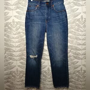 Madewell Perfect Vintage Crop Women's Blue Jeans Normcore Distressed